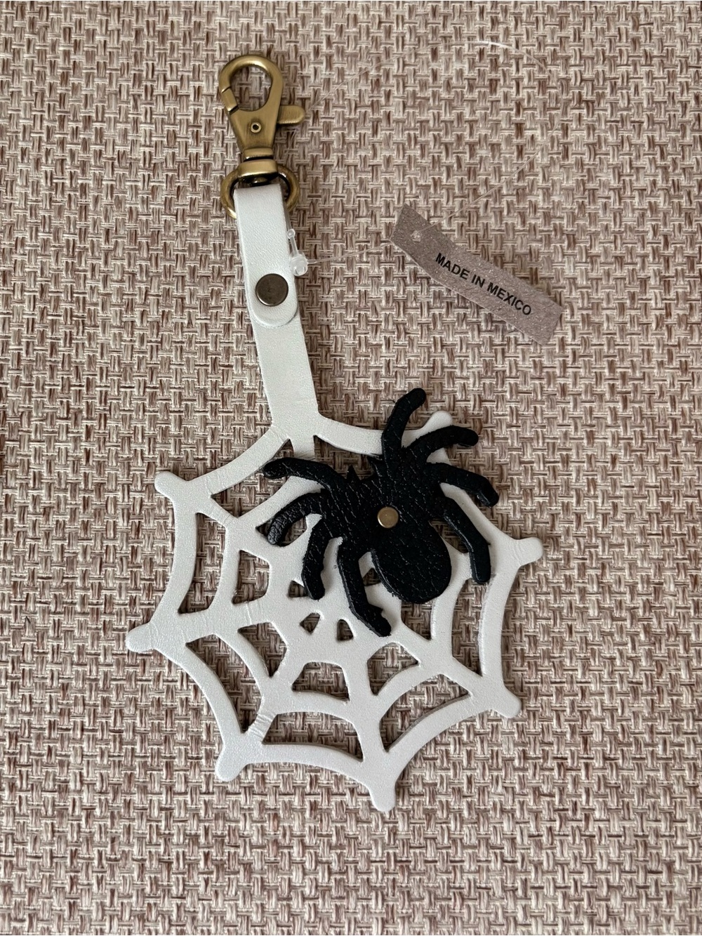 Portland Leather Goods Halloween Spider Web Keychain